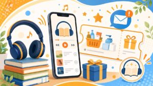 Audible無料体験登録で日用品や食品に使える500円クーポンがもらえるキャンペーンをイメージしたアイキャッチ