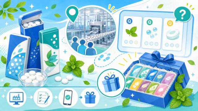 ミンティアWEB工場見学クイズでミンティア10種類が当たるキャンペーンをイメージしたアイキャッチ