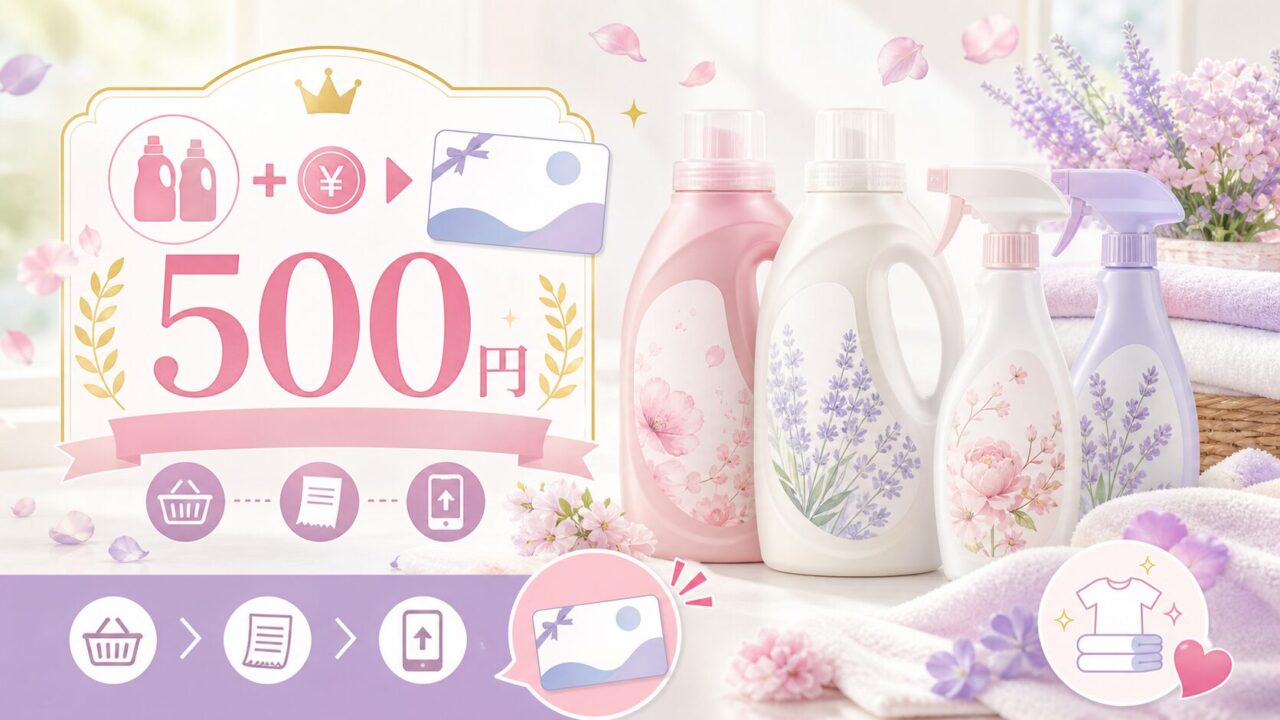 FANDLY対象商品購入レシートでQUOカードが当たるキャンペーンをイメージしたアイキャッチ