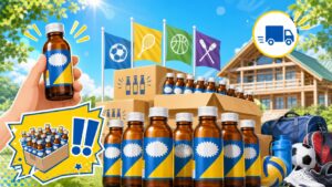 大学生の合宿先へリポビタンDが無料提供されるキャンペーンをイメージしたアイキャッチ