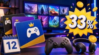 PlayStation Plus 12ヶ月利用権の最大33%OFFセールをイメージしたアイキャッチ