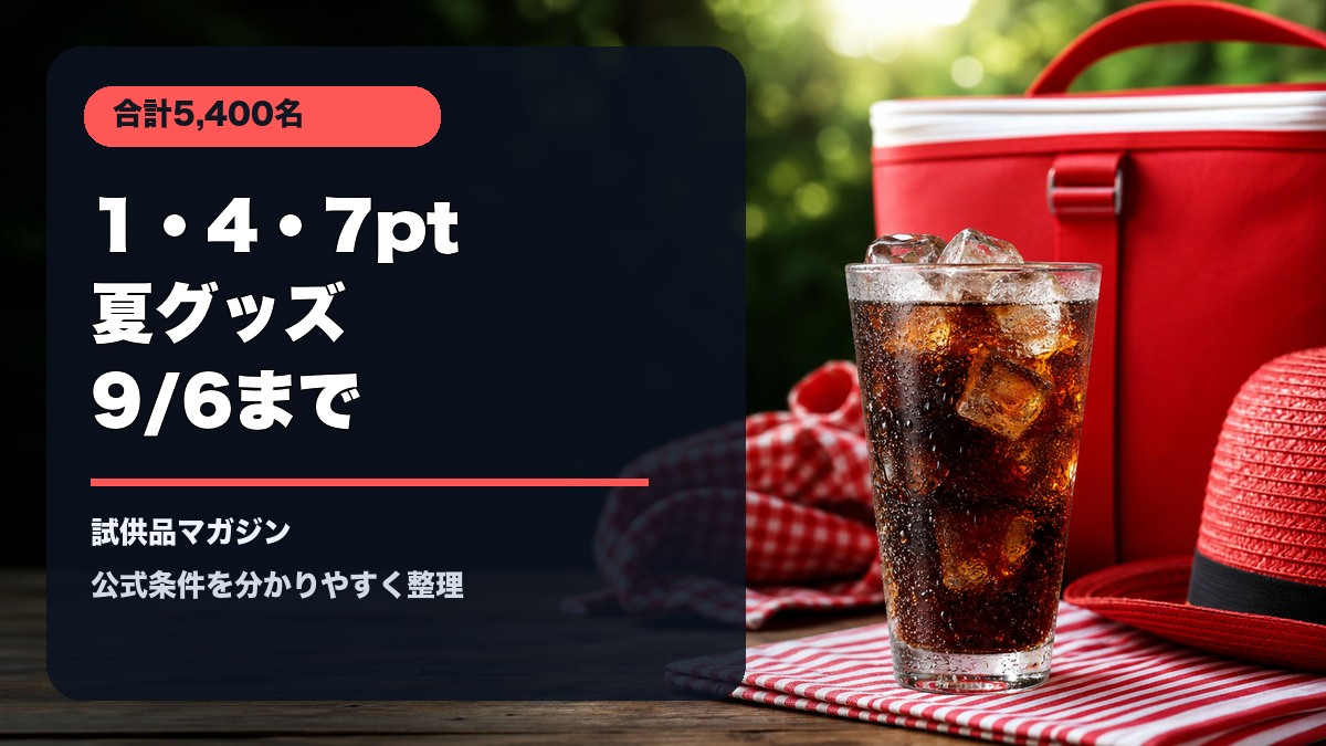 コカ・コーラ夏キャンペーンを表す冷たいコーラと夏のクーラーボックスのアイキャッチ