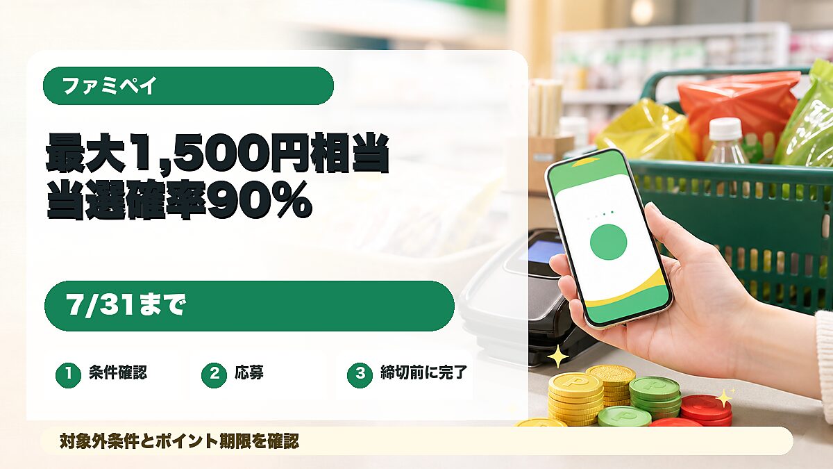 ファミペイ払いゲームキャンペーンを紹介するアイキャッチ