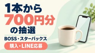 対象飲料の購入レシートで応募する抽選キャンペーンのアイキャッチ